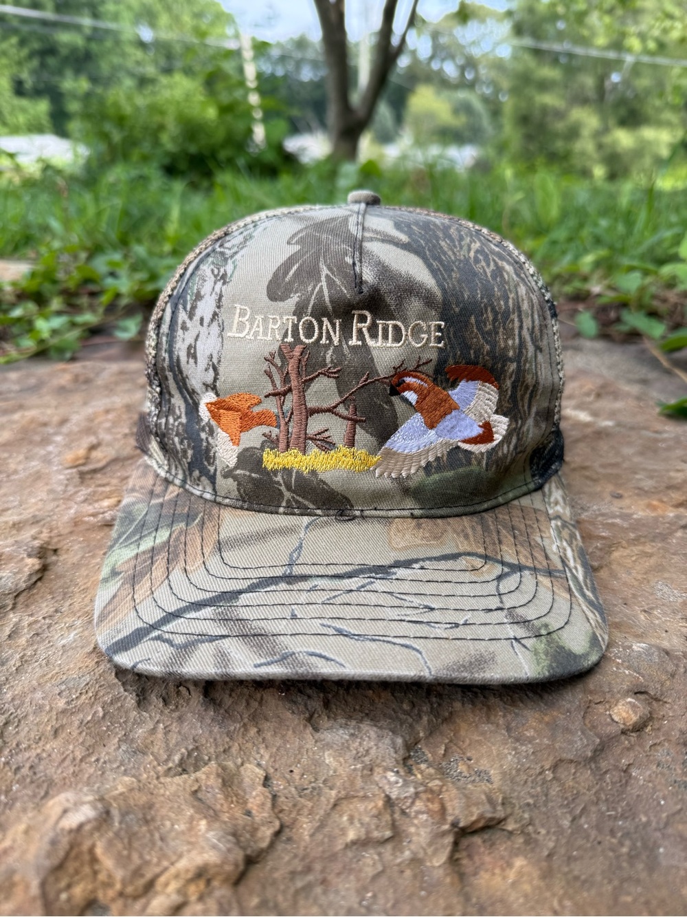 Vintage Kudzu Barton Ridge quail camo hunting wildlife snapback hat